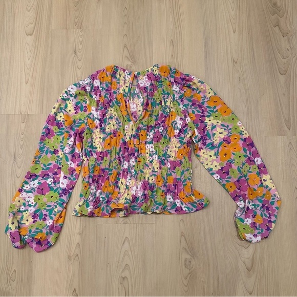 SANCTUARY Nordstrom brand Get together floral smocked top - Picture 6 of 6